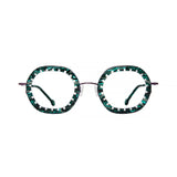 L.A. Eyeworks Monserrat green dragon w/dp eggplant 219463